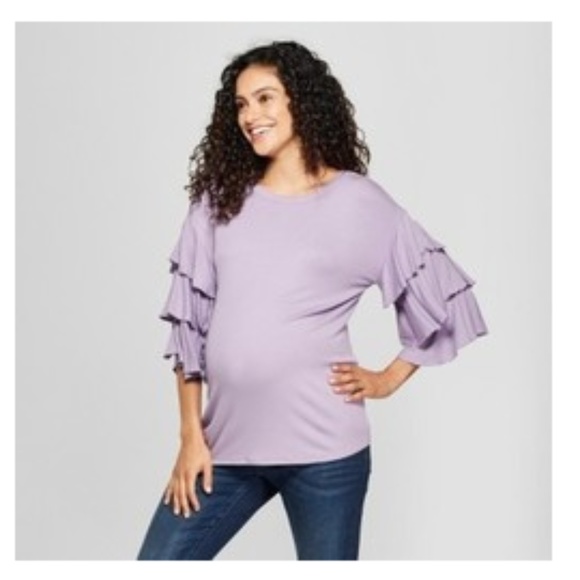 purple ruffle shirt